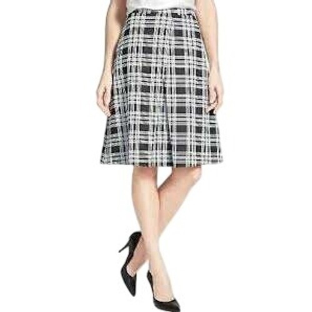 Classiques Entier Black White‎ Plaid A-Line Skirt 4
